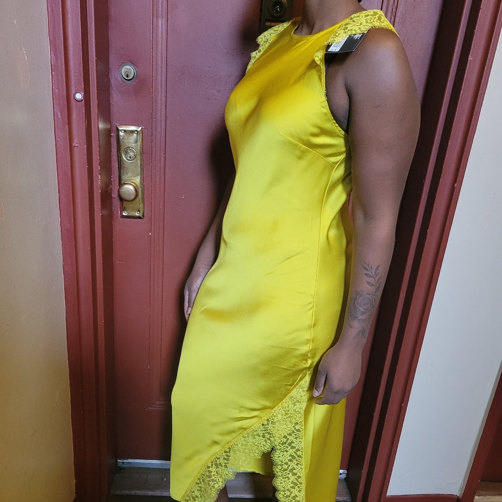 FUTURE COLLECTIVE WOMEN'S YELLOW MAXI SLIP DRESS SIZE M - Picture 2 of 13